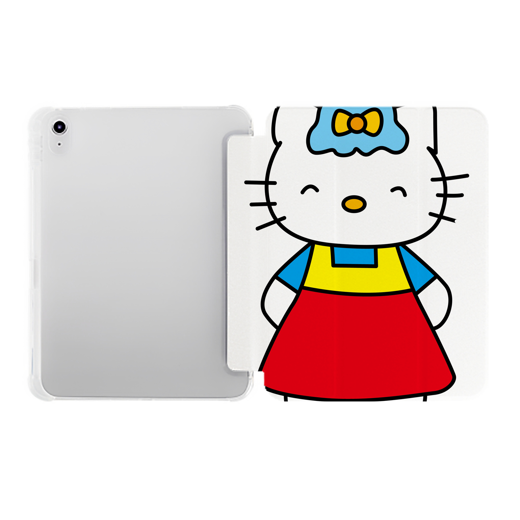 （画像用） Hello Kitty ハローキティ IPad ケース ペン収納付き 三つ折りスタンド PUレザー×シリコン 対応機種9.5/10.5/10.9インチ